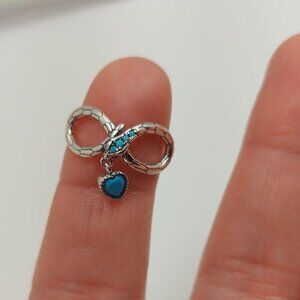 925 Silver Snake Infinity Charm